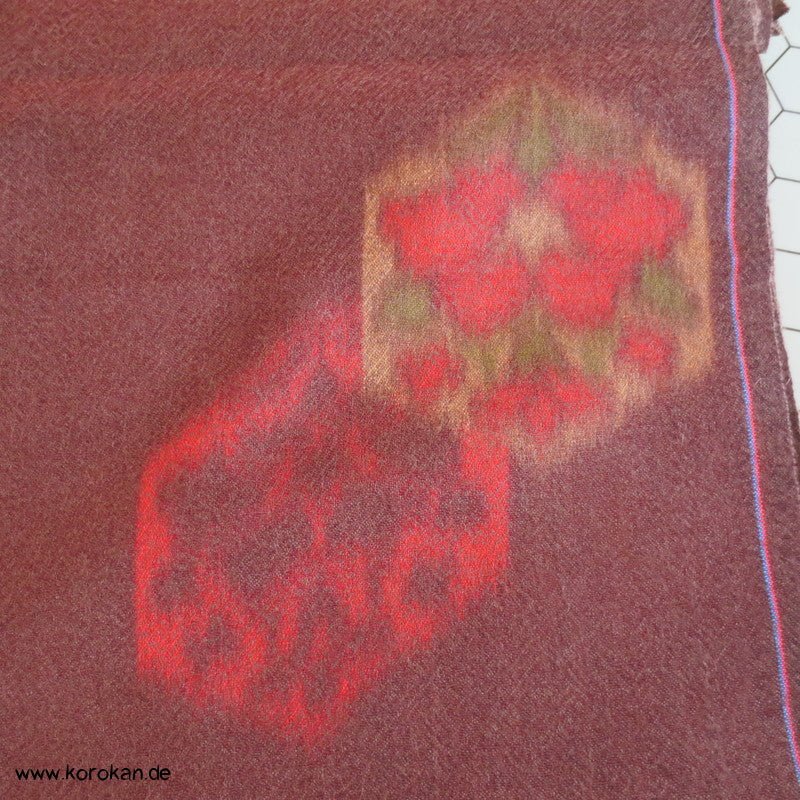 Kikko Muster rot in braun Kimono Wollflanell, doppelte Breite