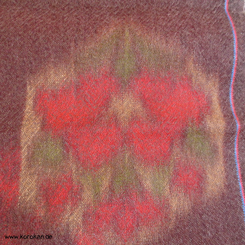 Kikko Muster rot in braun Kimono Wollflanell, doppelte Breite