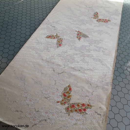 Schmetterling und Wellen Seide / Wolle Kimono Damast