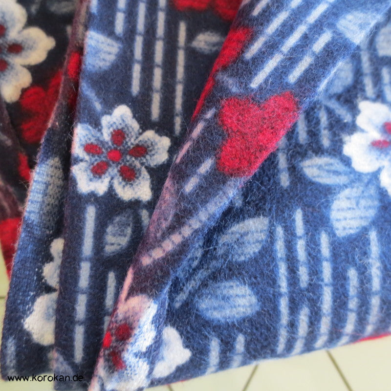 Streifen und Blumen Nemaki Baumwollflanell