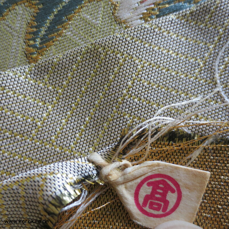 Päonien, Blüten Fukuro Obi Seidenbrokat Kimonogürtel, neu