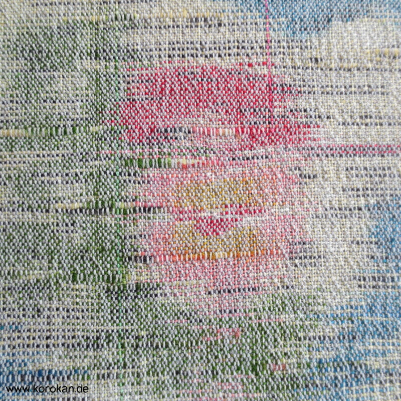 pastellbunte Blüten Kasuri handgewebter Woll Tsumugi