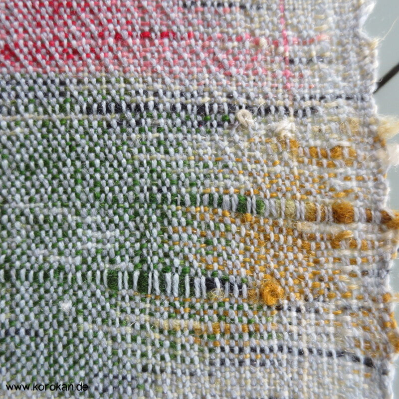 pastellbunte Blüten Kasuri handgewebter Woll Tsumugi