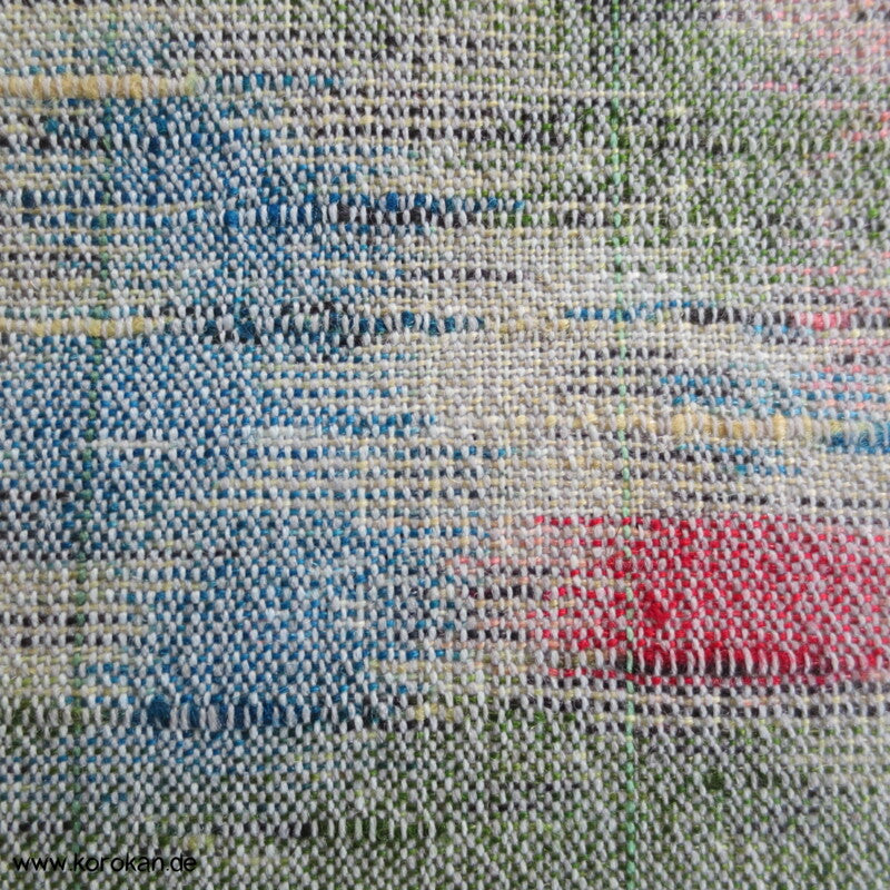 pastellbunte Blüten Kasuri handgewebter Woll Tsumugi