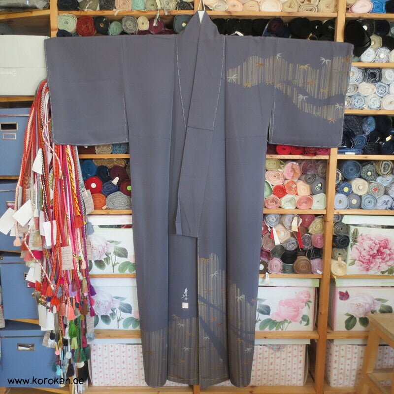 Homongi Seidencrepe Kimono, Künstlermotiv Bambuswald