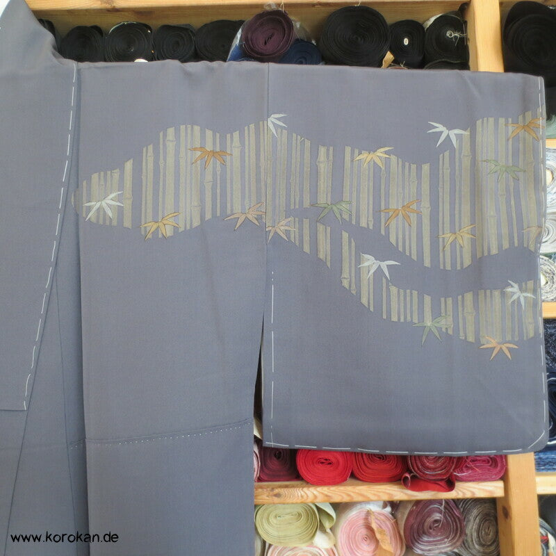 Homongi Seidencrepe Kimono, Künstlermotiv Bambuswald