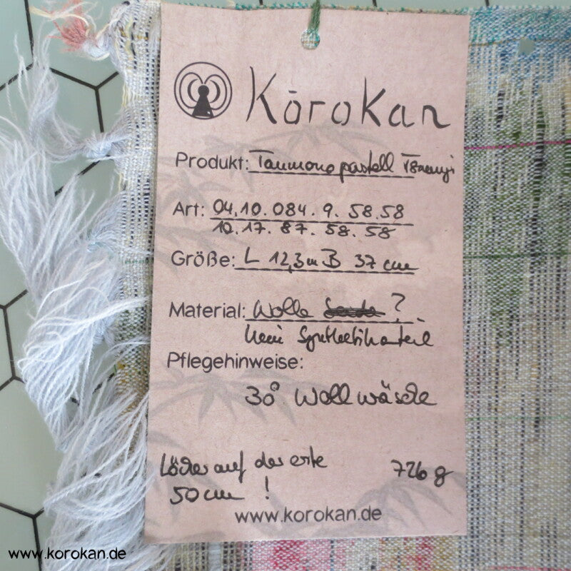 pastellbunte Blüten Kasuri handgewebter Woll Tsumugi