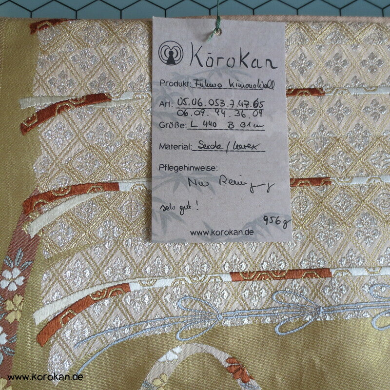 Kicho Brokat Vorhänge Fukuro Obi Seidenbrokat Kimonogürtel