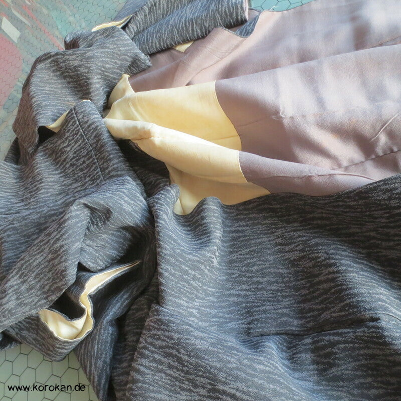Baumborke grau melierter Komon Kimono