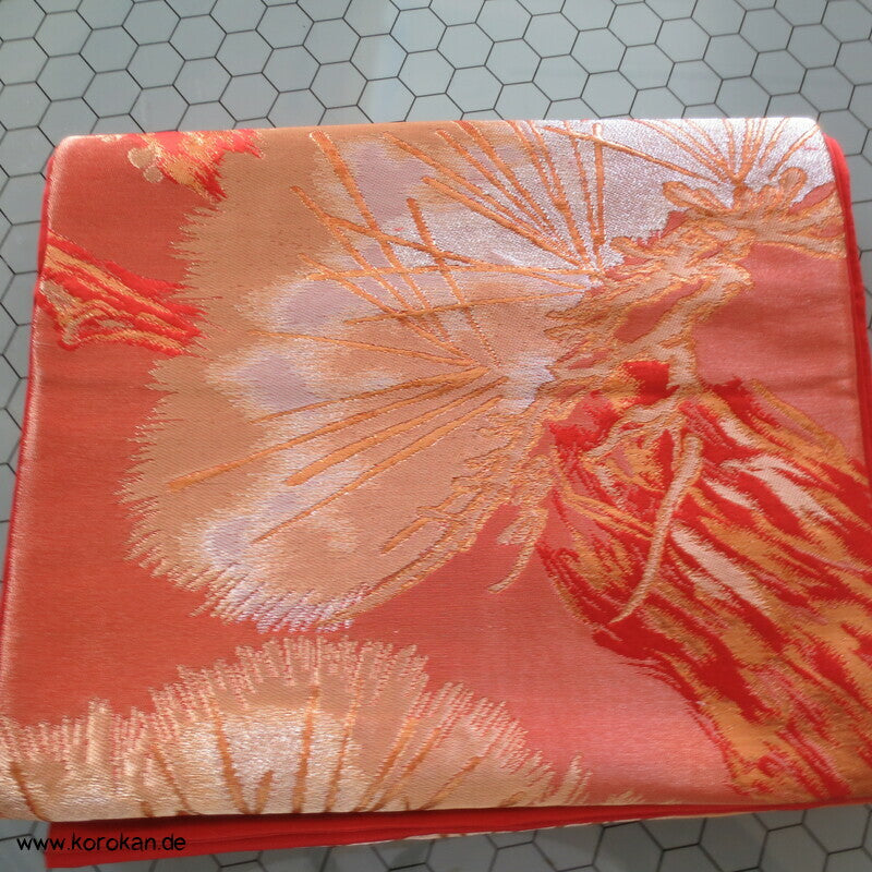 stilisierte Pinien Fukuro Obi Seidenbrokat Kimonogürtel