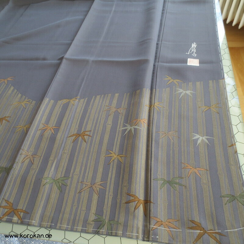 Homongi Seidencrepe Kimono, Künstlermotiv Bambuswald