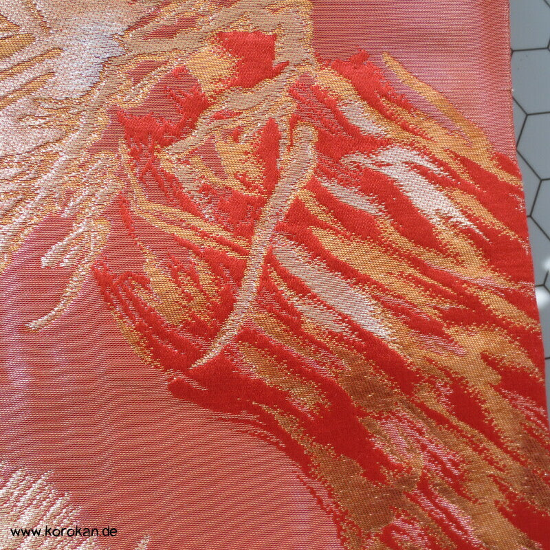 stilisierte Pinien Fukuro Obi Seidenbrokat Kimonogürtel