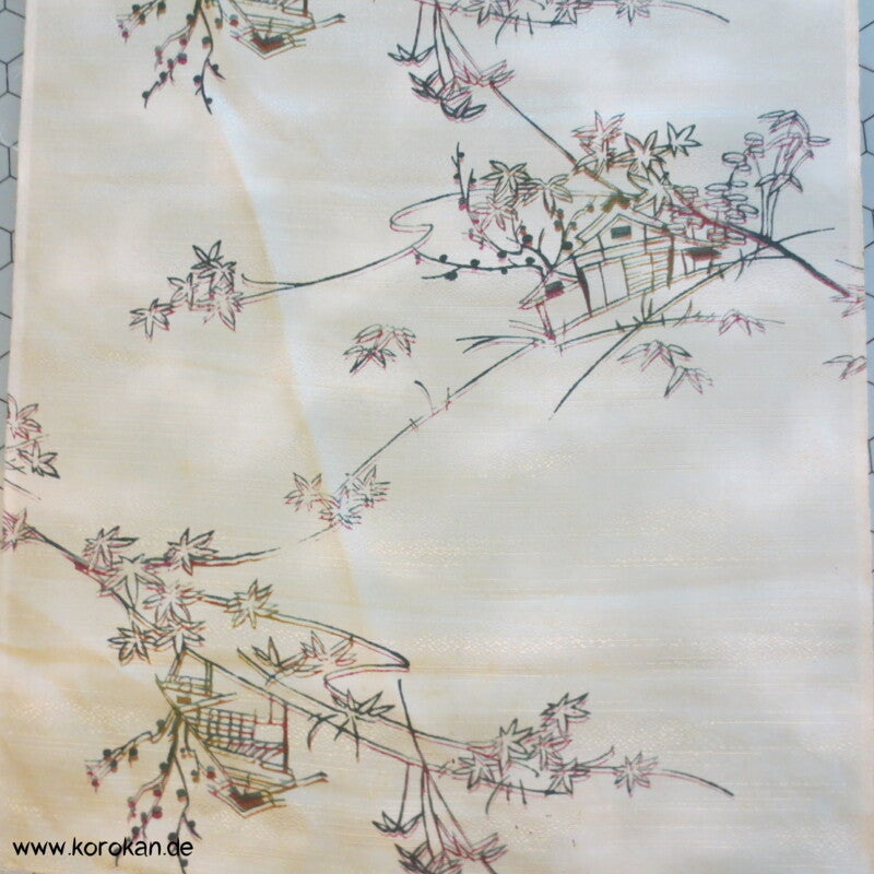 abstrahiertes Häusermuster Kimono Seide
