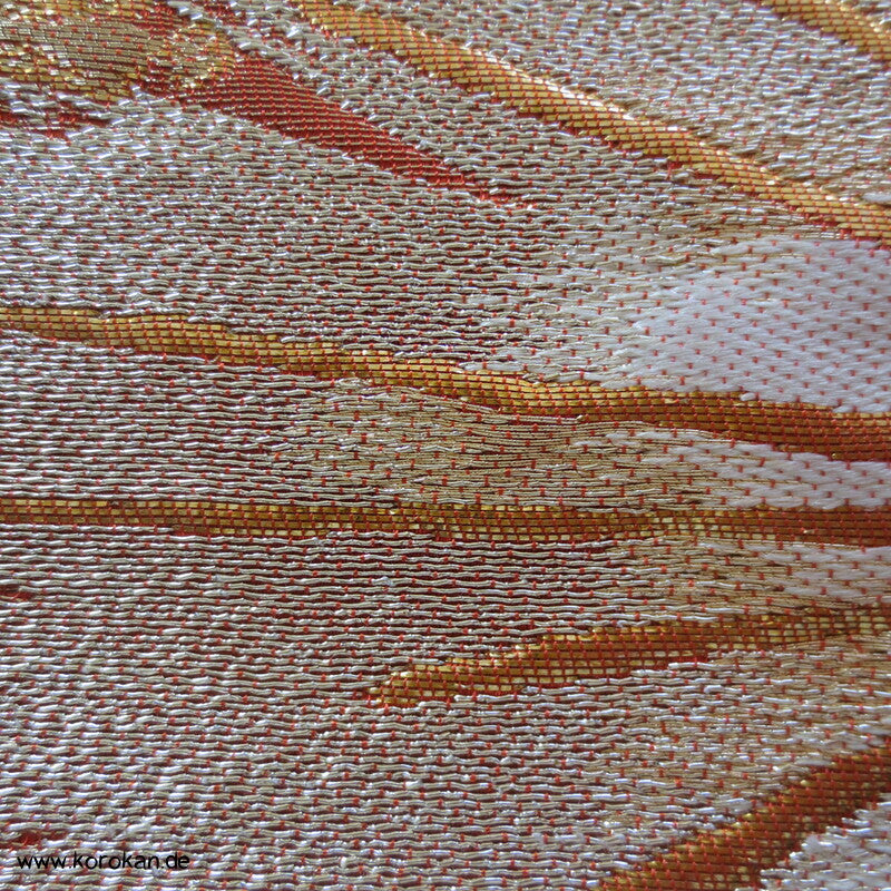 stilisierte Pinien Fukuro Obi Seidenbrokat Kimonogürtel