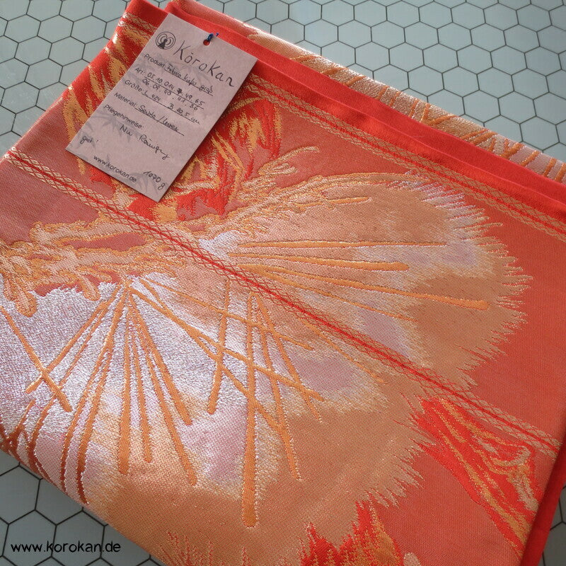 stilisierte Pinien Fukuro Obi Seidenbrokat Kimonogürtel