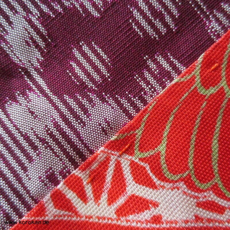 Bambus Kasuri, Kranich Futter Haori Kimono Jacke, mit Himo