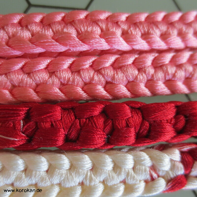 pink - rot, Verlauf Vintage Obijime, Seide, ohne Troddeln
