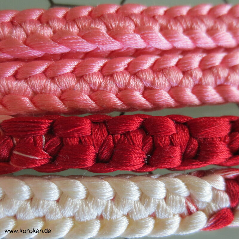pink - rot, Verlauf Vintage Obijime, Seide, ohne Troddeln