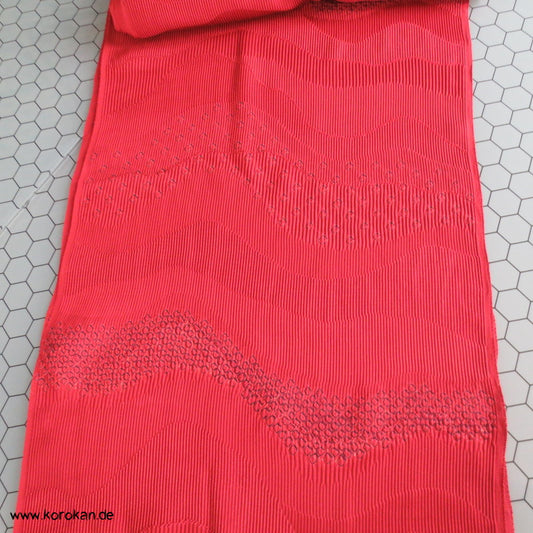Shibori Wellen rostrot kreppige Kimono Seide