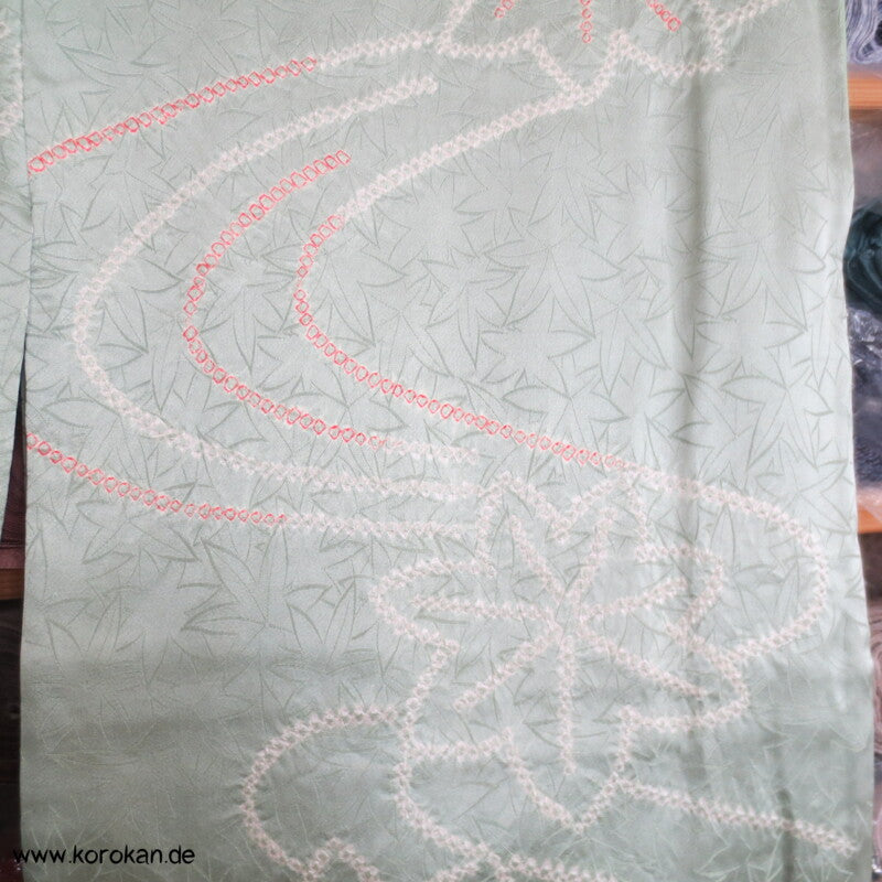 Ahornblätter Shibori Seiden Komon Kimono