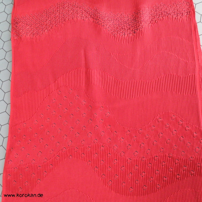 Shibori Wellen rostrot kreppige Kimono Seide
