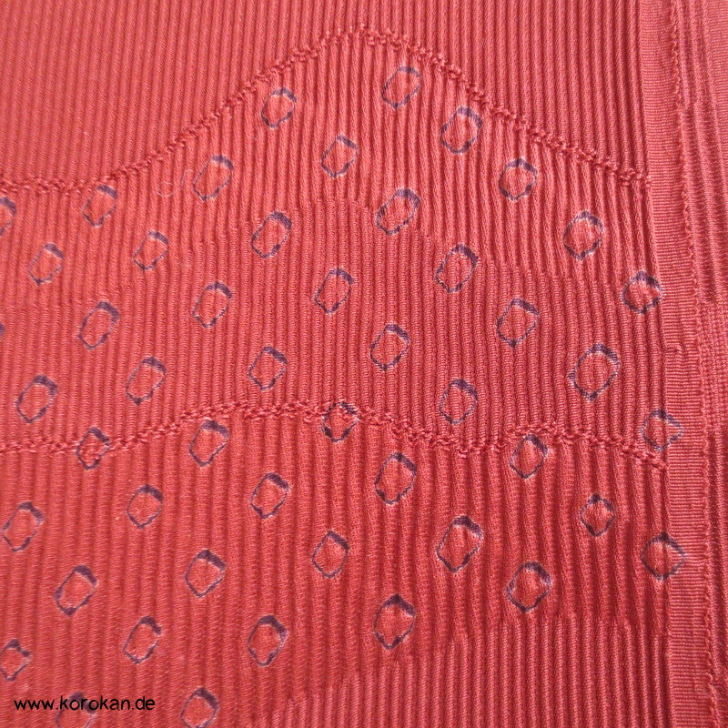 Shibori Wellen rostrot kreppige Kimono Seide