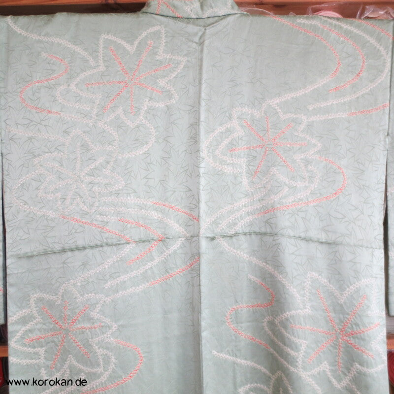 Ahornblätter Shibori Seiden Komon Kimono
