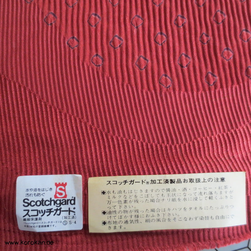 Shibori Wellen rostrot kreppige Kimono Seide