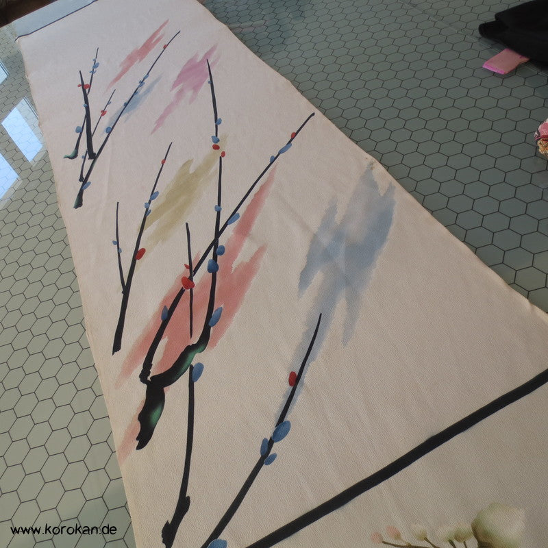 Panel Muster Stoff für Kimono - Blumen, Blätter, abstrakt