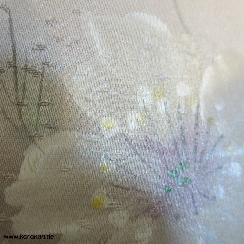 handgemaltem Künstler Blütenmeer Homongi Seidendamast Kimono