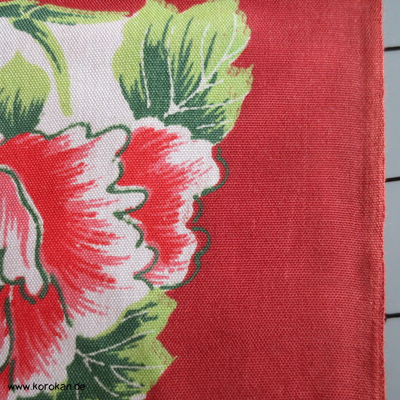 Fächer- und Pfingstrosen Habutai Kimono Seide
