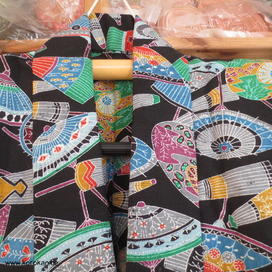 Bangasa Papierschirme Hitoe - ungefütterter Kimono aus Mischgewebe