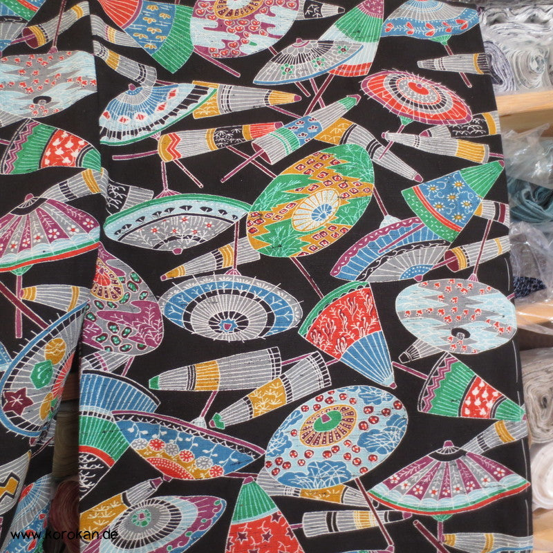 Bangasa Papierschirme Hitoe - ungefütterter Kimono aus Mischgewebe