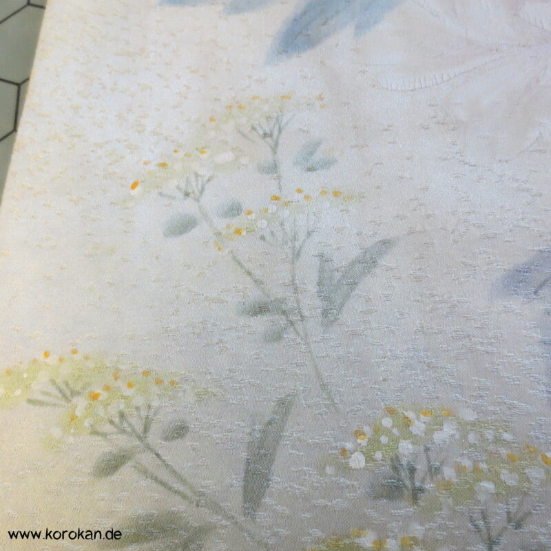 handgemaltem Künstler Blütenmeer Homongi Seidendamast Kimono