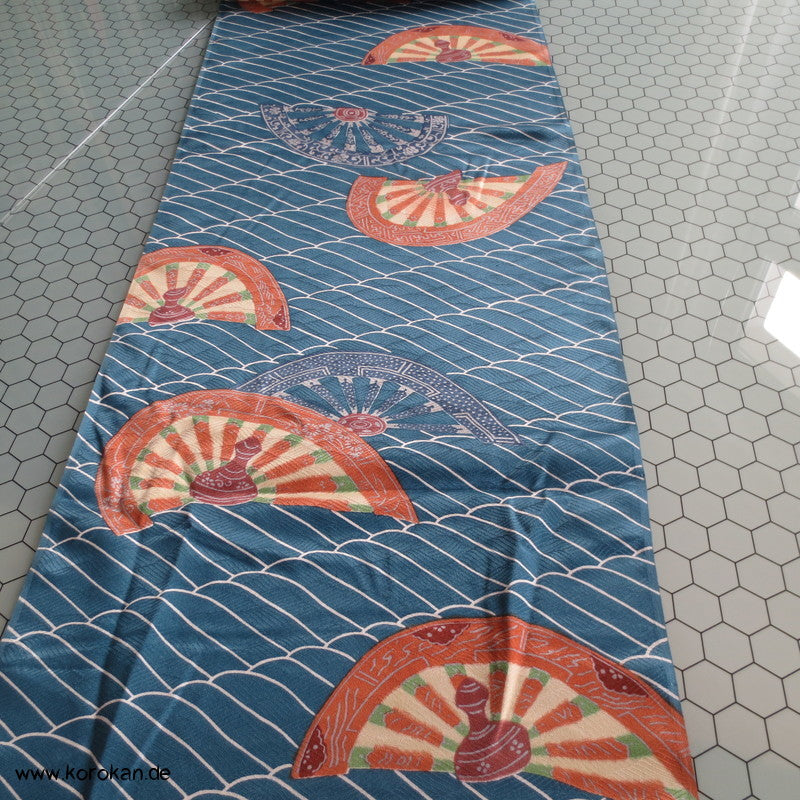 Genji Wasserrad Wellendamast Kimono Seide