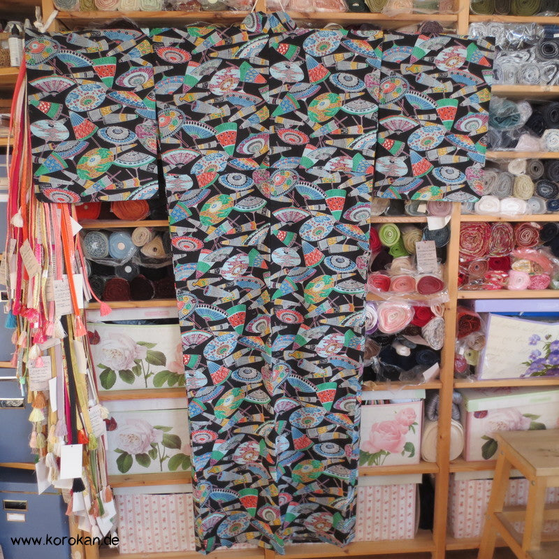 Bangasa Papierschirme Hitoe - ungefütterter Kimono aus Mischgewebe