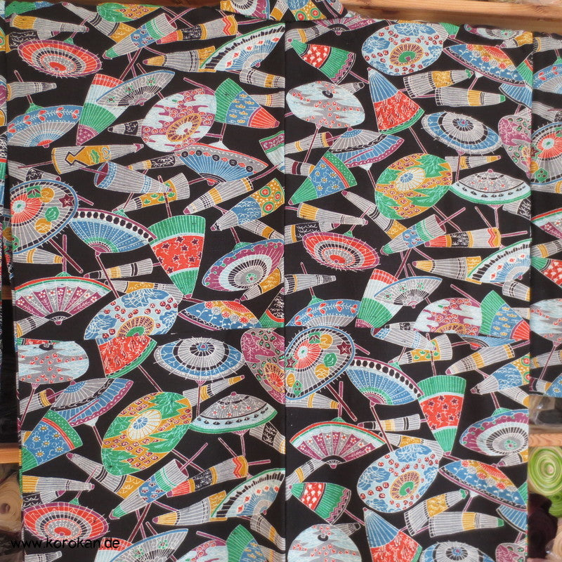 Bangasa Papierschirme Hitoe - ungefütterter Kimono aus Mischgewebe