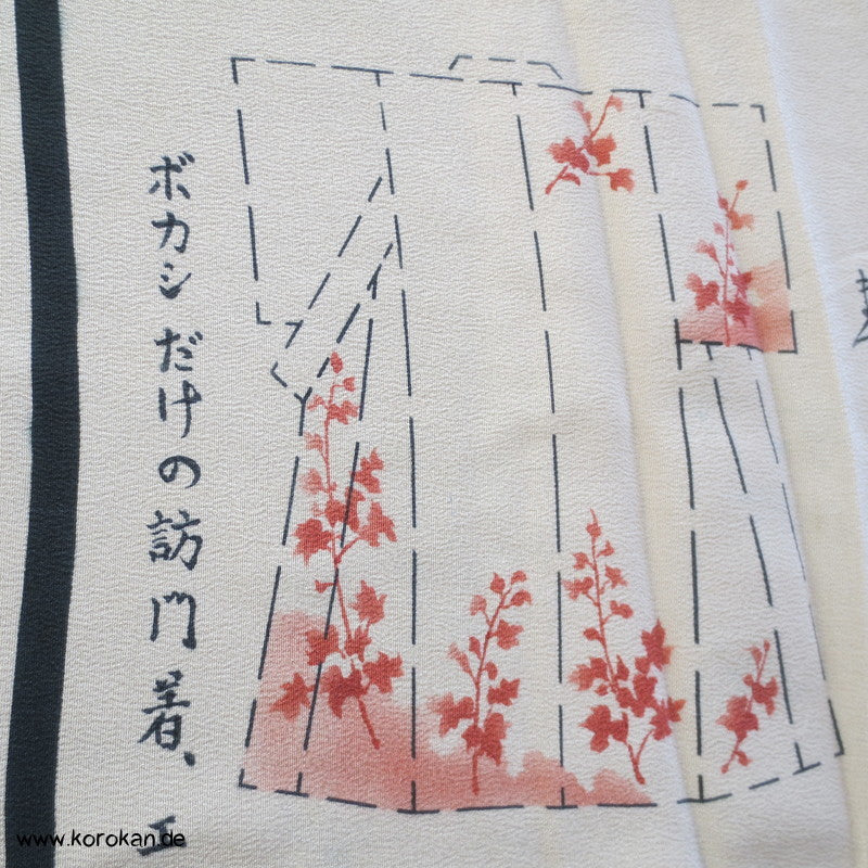 Panel Muster Stoff für Kimono - Blumen, Blätter, abstrakt