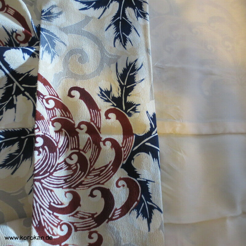 Rangiku Chrysanthemen Komon Kimono dicker Seiden Crepe