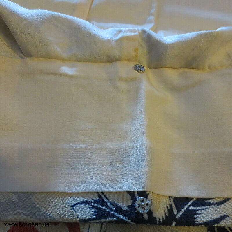 Rangiku Chrysanthemen Komon Kimono dicker Seiden Crepe