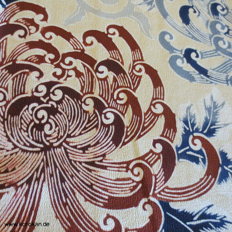 Rangiku Chrysanthemen Komon Kimono dicker Seiden Crepe