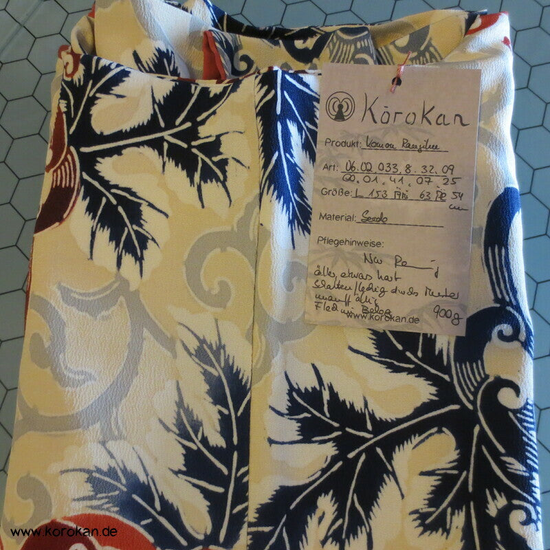 Rangiku Chrysanthemen Komon Kimono dicker Seiden Crepe