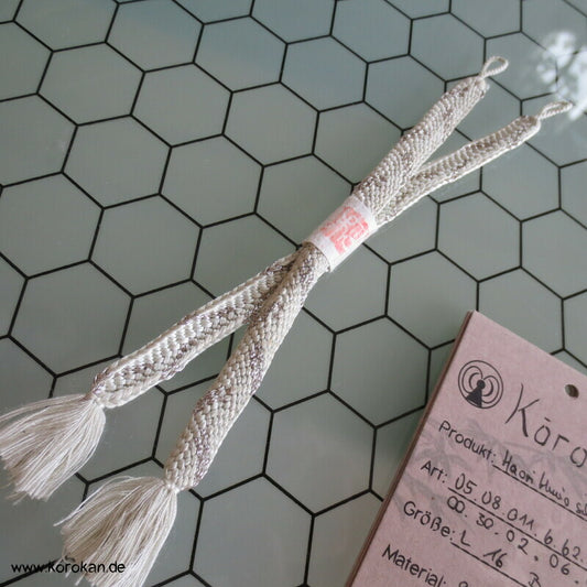 Haori Himo - Seide - silber - weiß