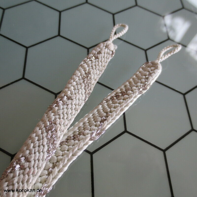 Haori Himo - Seide - silber - weiß