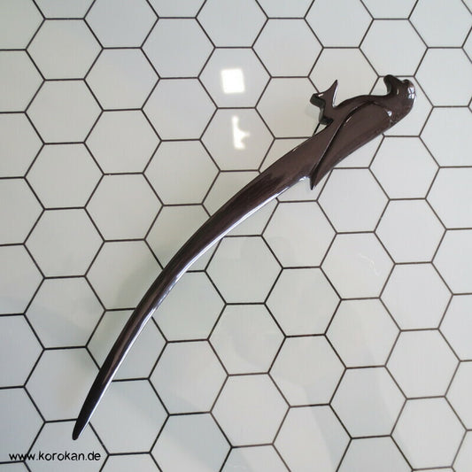 Haarstab Gingko Blatt dunkles Horn