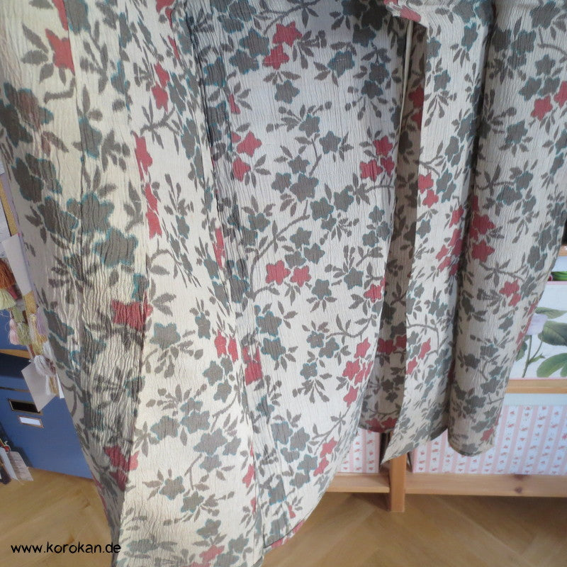 Ballonblumen Kasurimuster Hitoe - ungefütterter Kimono Kreppgewebe
