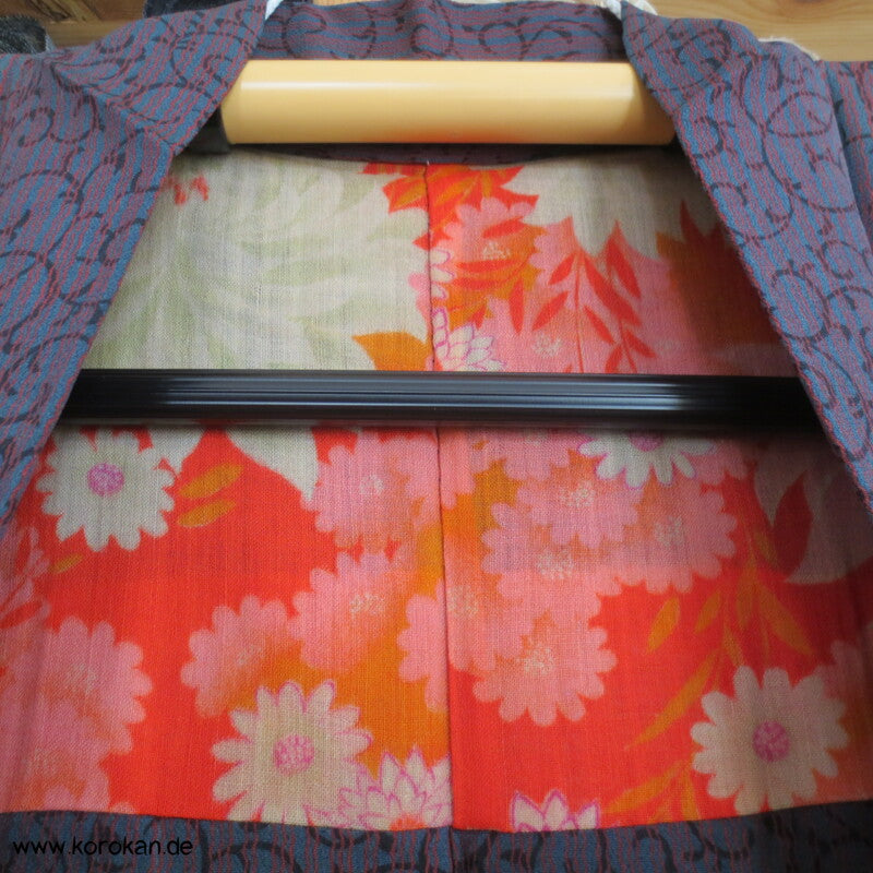 Karakusa Arabesken Haori - Kimono Jacke Seiden Chirimen Crepe