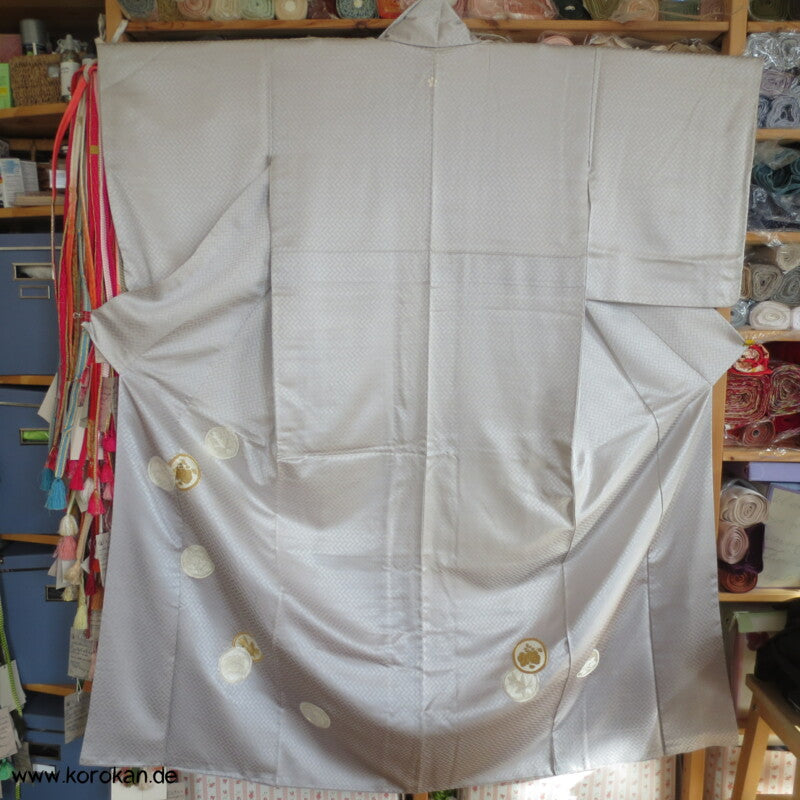 gestickte Mon Siegel Seiden Homongi Kimono