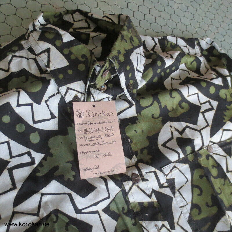 Hawai Herrenhemd aus afrikanischer Baumwolle, fein und leicht, Gr. L