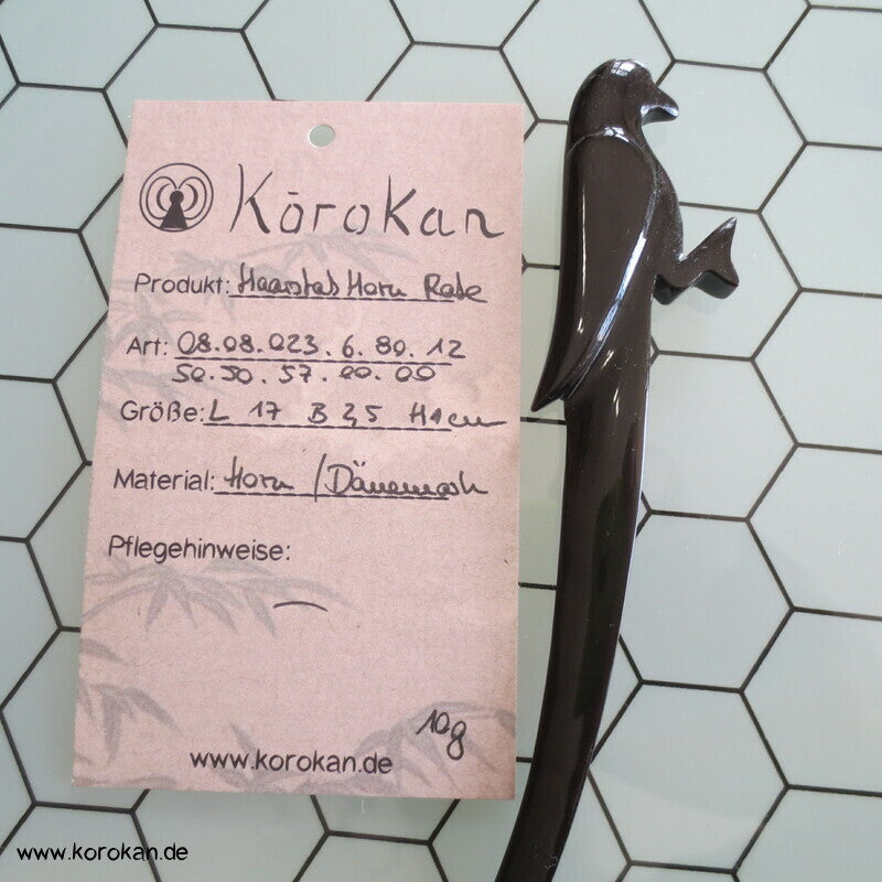 Haarstab Gingko Blatt dunkles Horn